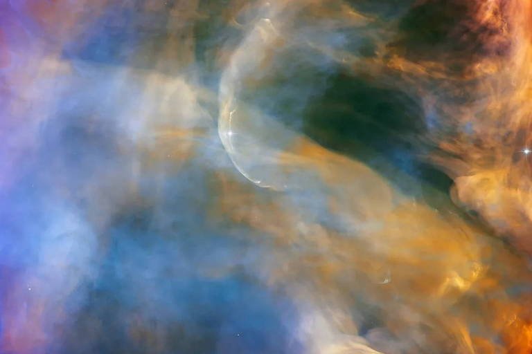 Nuvens celestiais no entorno de Herbig-Haro HH 505: o objeto celestial fica nos arredores da Nebulosa de Órion, a cerca de 1.000 anos-luz da Terra (ESA/NASA/Reprodução)