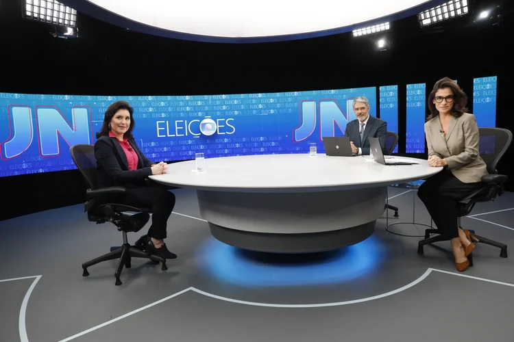 Simone Tebet: senadora foi a última entrevistada do Jornal Nacional. (Globo / João Miguel Jr. / TV Globo/Divulgação)