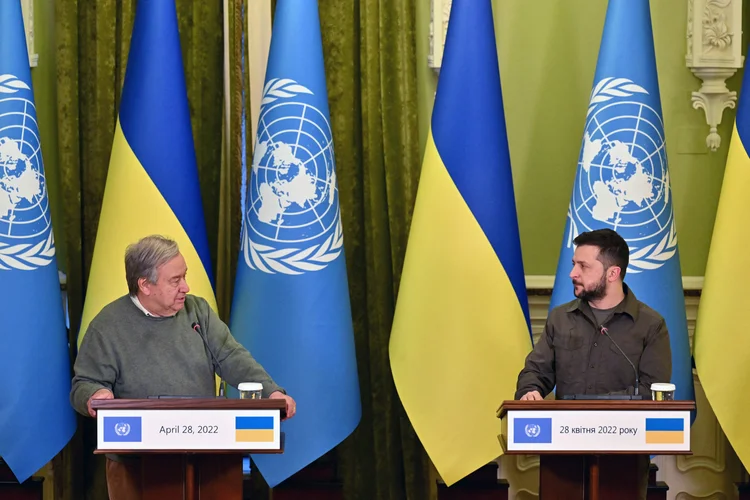 Na sexta-feira, Guterres irá para Odessa, um dos três portos ucranianos (Sergei SUPINSKY/Getty Images)