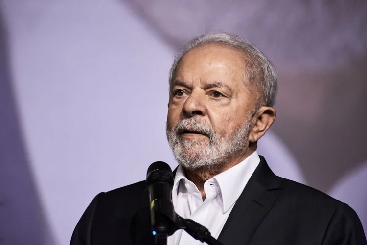 Luiz Inacio Lula da Silva, Brazil's former president, speaks during a campaign kick off event in Brasilia, Brazil, on Friday, July 29, 2022. Lula, who officially kicks off his campaign with a convention in Brasilia on Friday, has given his centrist running mate Geraldo Alckmin the mission to build bridges with rural leaders. Photographer: Gustavo Minas/Bloomberg via Getty Images (Gustavo Minas/Bloomberg via/Getty Images)