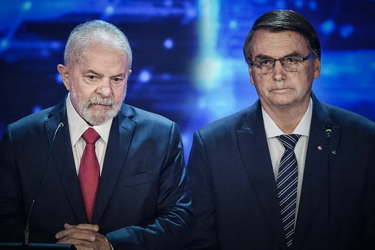 Lula e Bolsonaro: mais da metade do eleitorado brasileiro prefere um candidato apoiado por Lula ou Bolsonaro (Renato Pizzutto/Band/Divulgação)