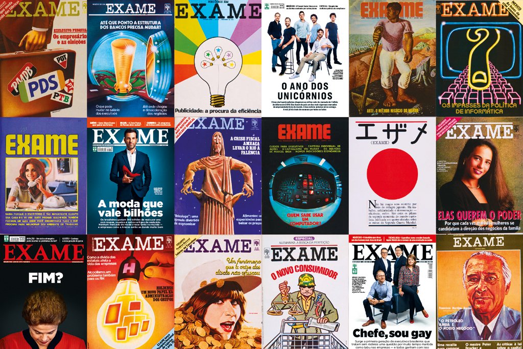 55 anos de Exame: capas da revista ao longo das décadas (Arte/Exame)