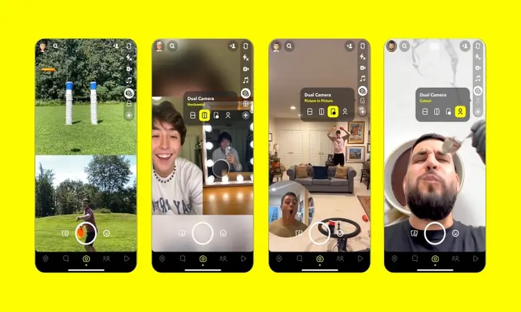 Snapchat: a nova função serve para que o usuário capte imagens traseiras e frontais simultaneamente (Snapchat/Reprodução)
