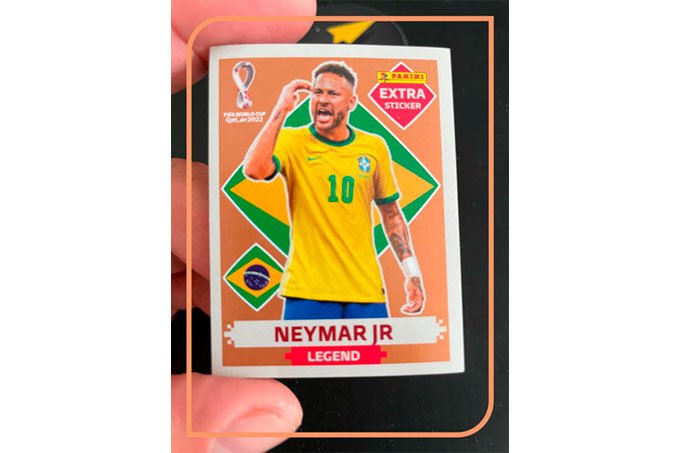 Figurinha de Neymar no álbum da Copa do Catar é oferecida por até