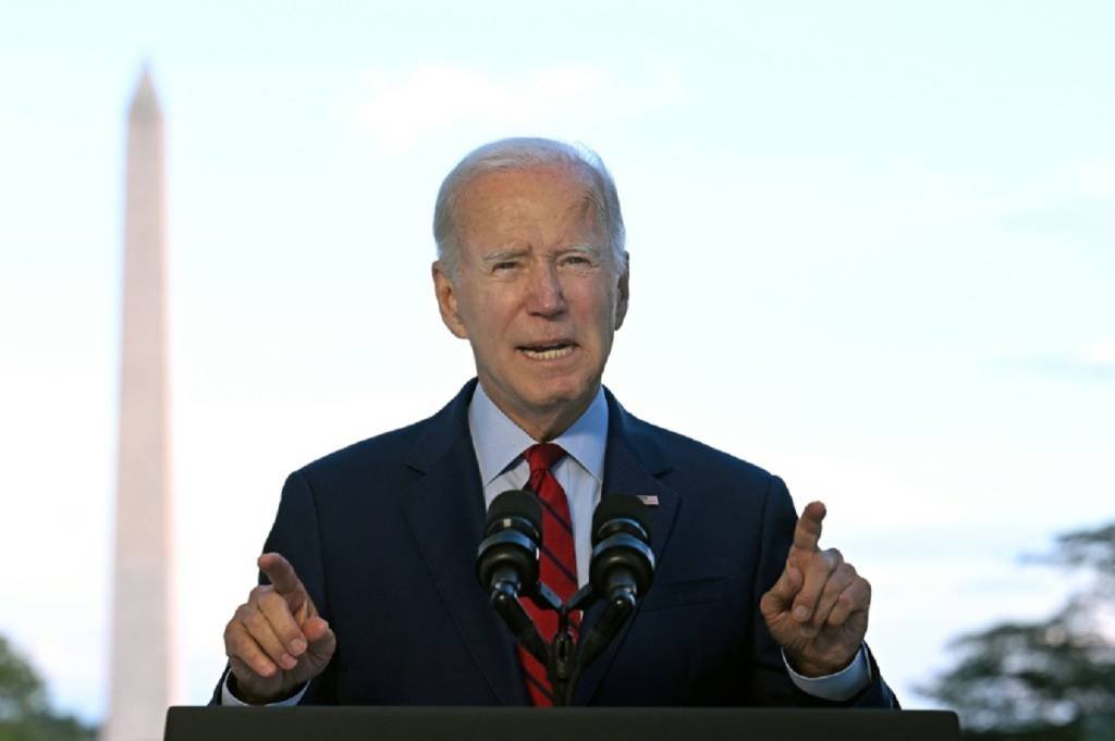 O presidente americano, Joe Biden, faz um pronunciamento na Casa Branca (AFP/AFP)