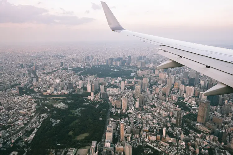 Aerial view of central Tokyo metropolis from airplane window (Getty/Getty Images)