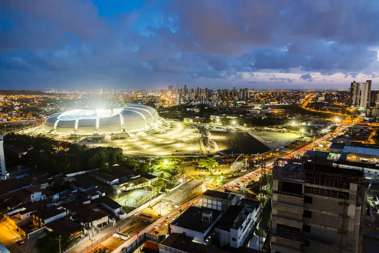 Arenas das Dunas: vista aérea de Natal, capital do Rio Grande do Norte. (Estúdio Luciano Azevedo/Getty Images)