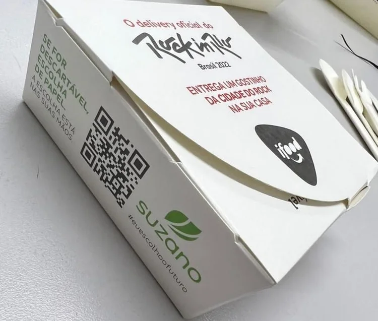 Embalagem da Suzano e Ifood para o Rock in Rio (//Divulgação)