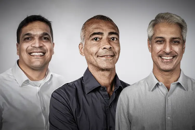 Cabo Daciolo, Romário e Molon: candidatos lideram disputa pelo Senado do RJ (Facebook/Flickr/Divulgação)