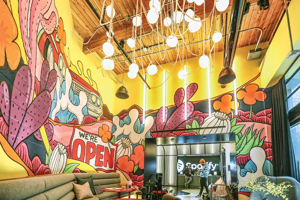 New Spotify campus in Los Angeles - during the Coronavirus pandemic.