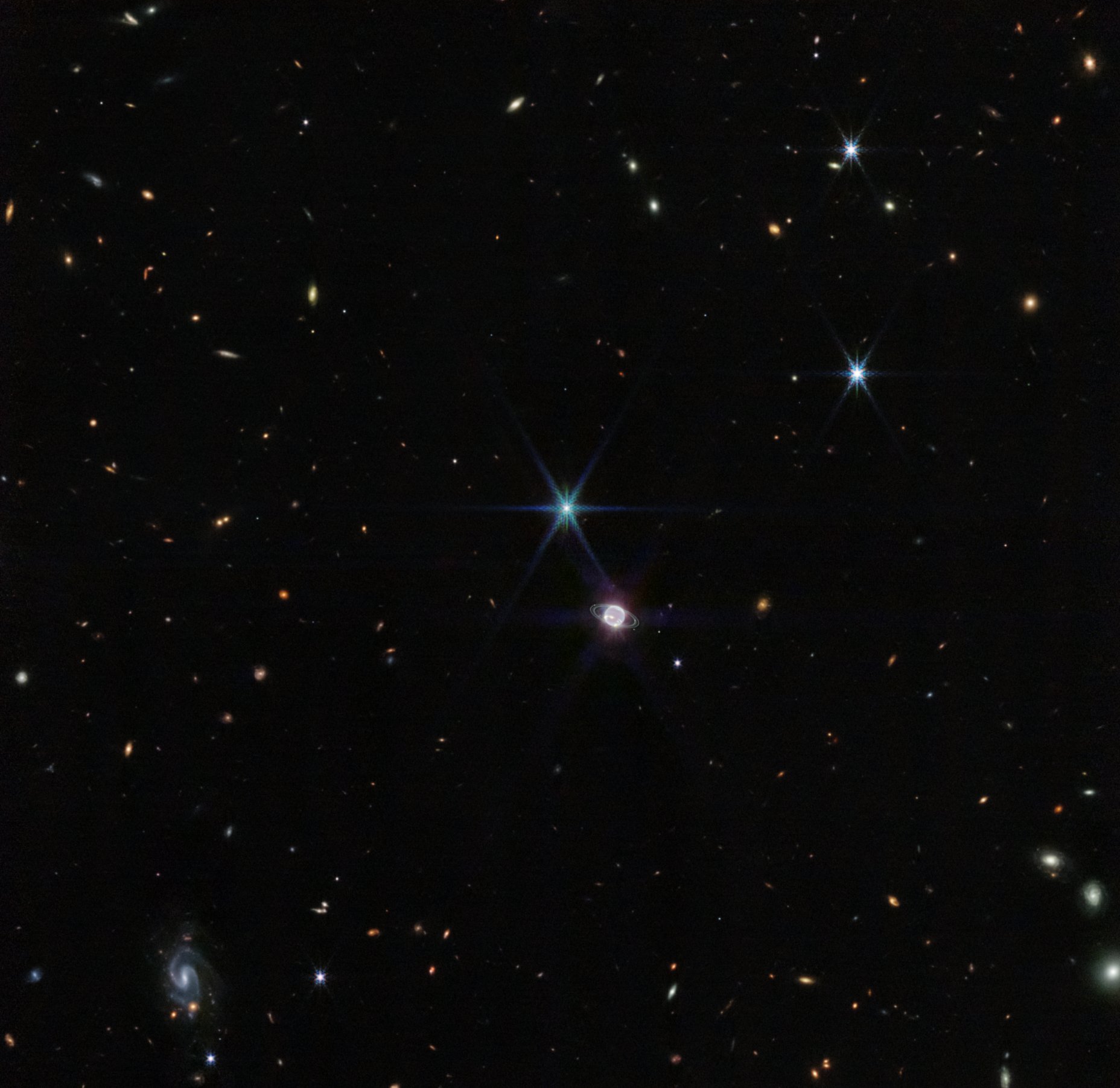 Imagem expandida de Netuno por James Webb