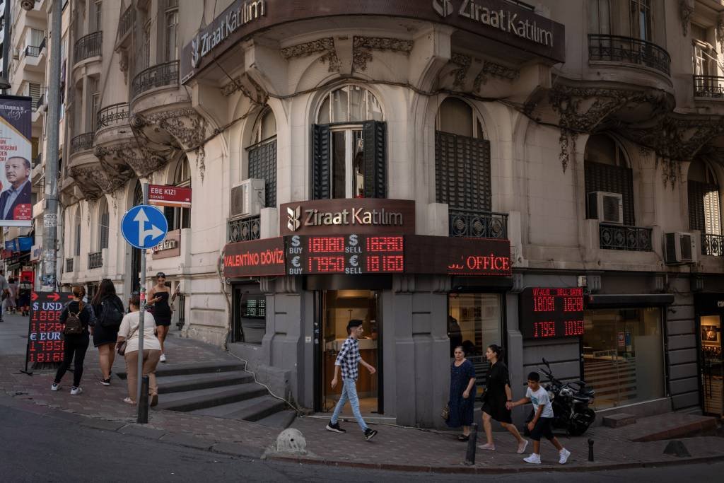 Ziraat Katilim Bankasi A.S. sucursal, no distrito de Sisli, em Istambul, Turquia (Nicole Tung/Getty Images)