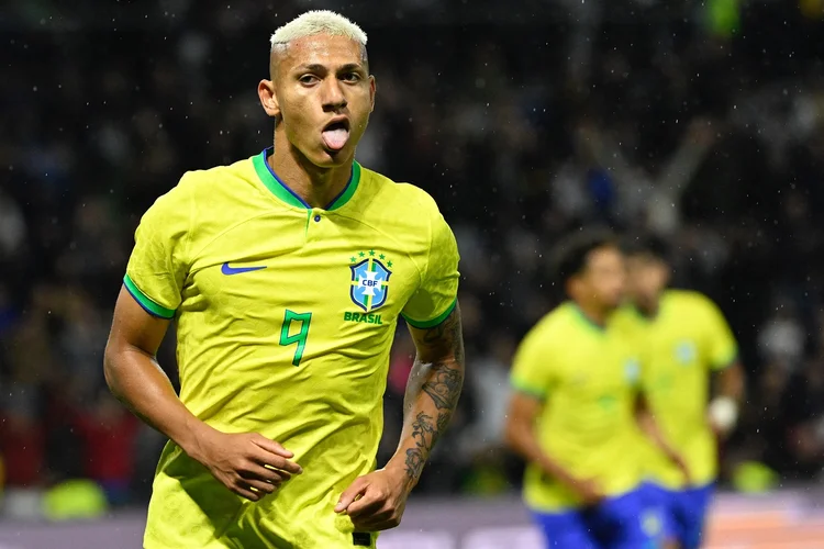 Richarlison em amistoso antes da Copa: engajamento (DAMIEN MEYER/AFP/Getty Images)