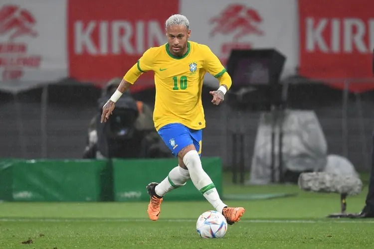 Neymar em campo durante amistoso contra o Japão, em junho de 2022 (Masashi Hara/Getty Images/Getty Images)