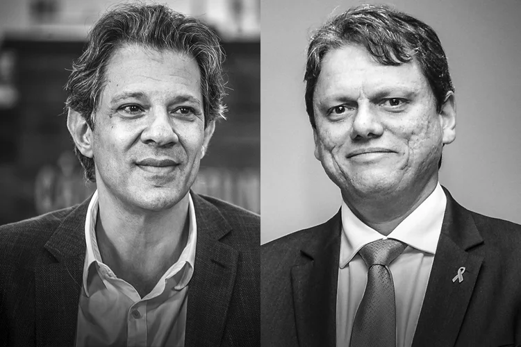 Haddad e Tarcísio: dupla vai disputar o segundo turno em SP. (Haddad: Diogo Zacarias / Tarcísio: Alberto Ruy/Divulgação)