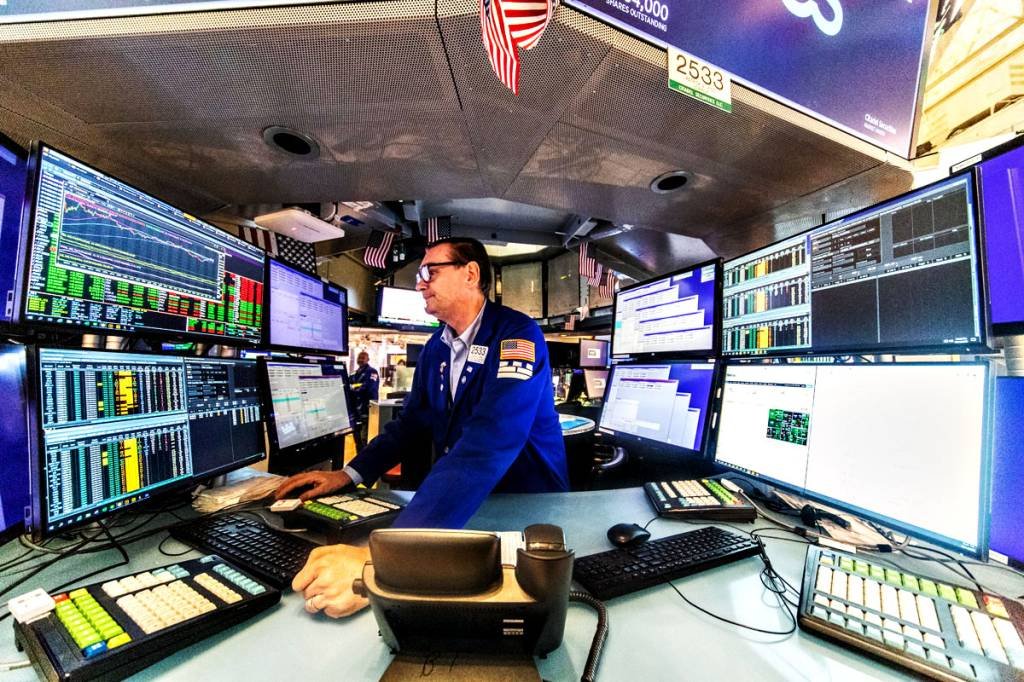 Trader em Bolsa de Valores de Nova York (NYSE) (Leandro Fonseca/Exame)