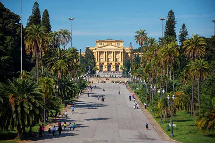 Museu do Ipiranga: espaço abriu para estudantes e profissionais de educação da rede pública selecionados e trabalhadores da obra de restauro e parentes (Getty Images/Getty Images)