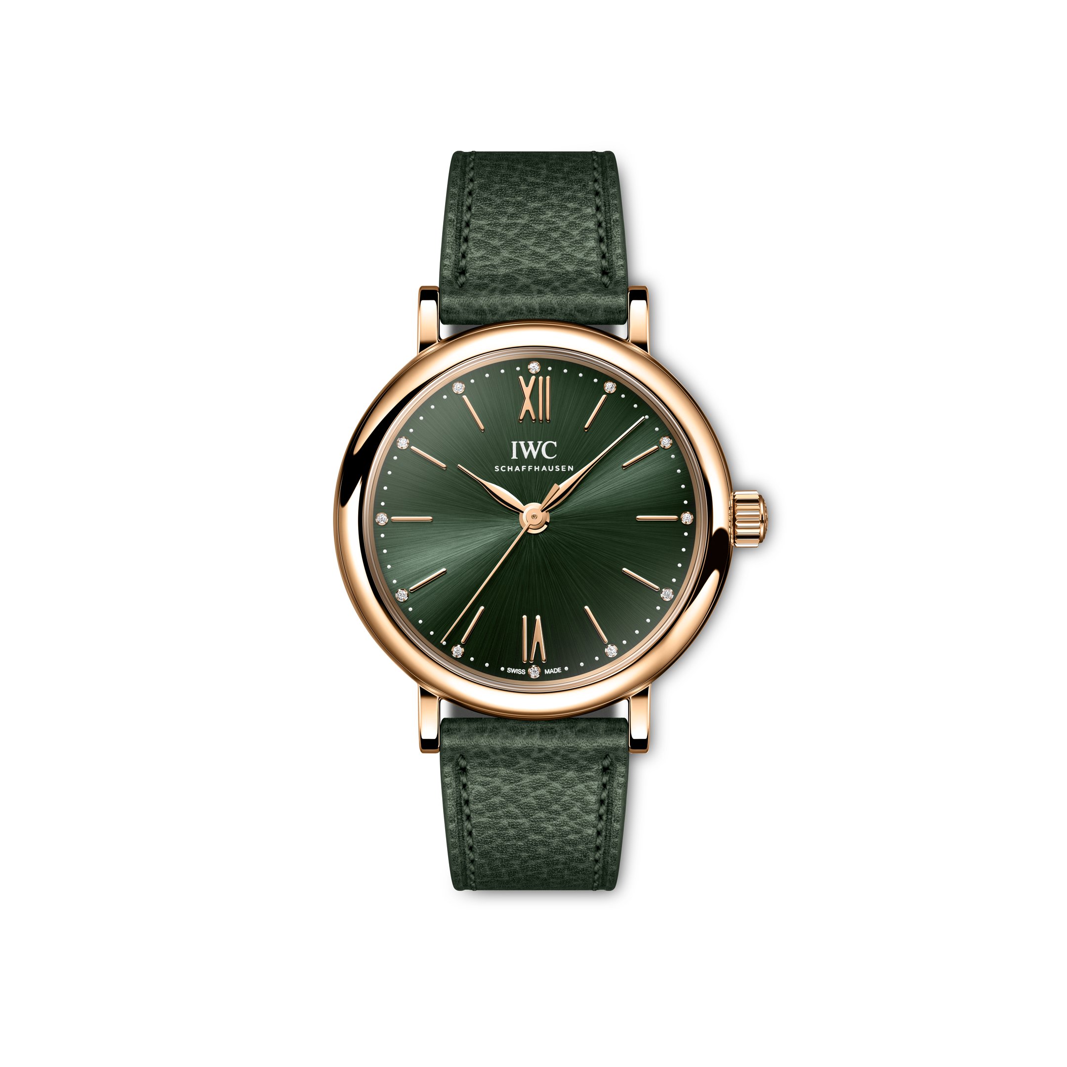 Portofino 34 mm verde com caixa em ouro IW357415_Front