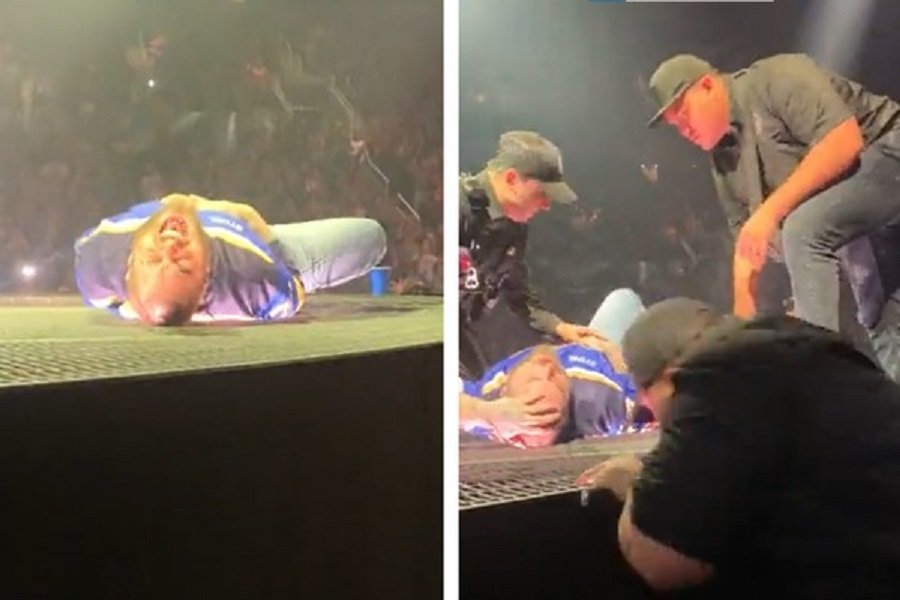 Post Malone cai durante show e recebe atendimento médico no palco