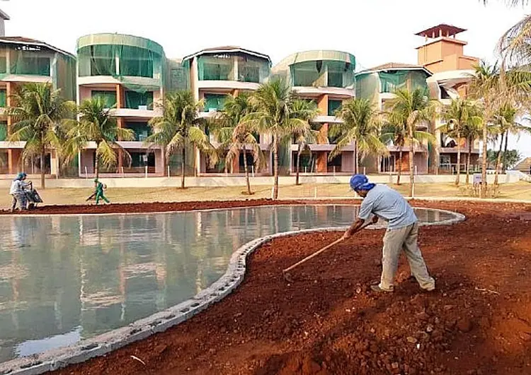 Construção do Hard Rock Hotel na Ilha do Sol, no Paraná: entrega prevista para o ano que vem (VCI/Divulgação)