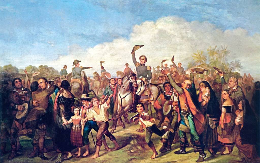 Representação do grito do Ipiranga, pelo francês François-René Moreaux (1844): momento marcou rompimento com Portugal em 7 de setembro de 1822 (François-René Moreaux/Wikimedia Commons)