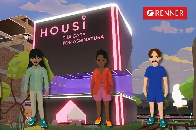 Looks da Renner no metaverso em parceria com a Housi (Decentraland/Housi/Renner/Divulgação)