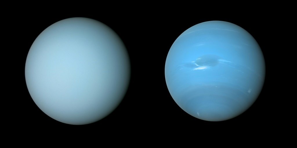 Urano e Netuno, gigantes de gelo onde os cientistas acreditam haver diamantes. (AFP/AFP)