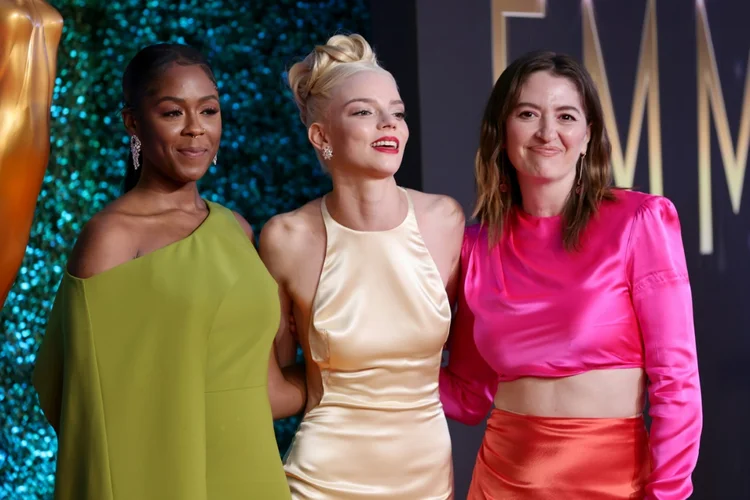 Atrizes de "O Gambito da Rainha": Moses Ingram, Anya Taylor-Joy e Marielle Heller (AFP/AFP)