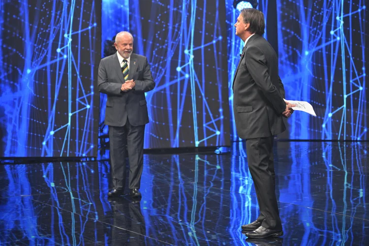 Lula e Bolsonaro: debate da Band foi o primeiro entre os presidenciáveis no segundo turno (Band/Divulgação)