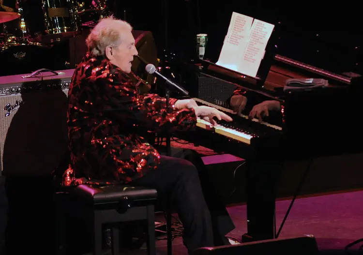 Rock and roll pioneer Jerry Lee Lewis performs on stage with his band on January 27, 2019 at the Van Wezel Performing Arts Hall in Sarasota, Florida. (Photo by Paul Hennessy/NurPhoto via Getty Images) (Paul Hennessy/Getty Images)