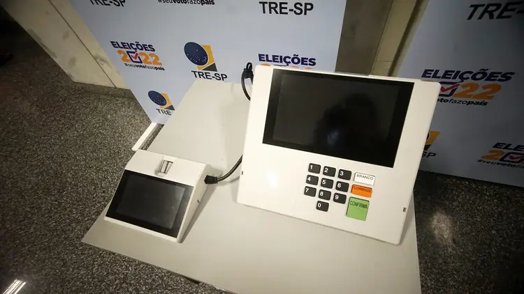 A new version of the electronic ballot box unit in Sao Paulo, brazil, on September 29, 2022. This is Model UE2020. The new model brings additional accessibility features and improvements in terms of security, transparency and agility. The bidding process that took place guarantees the production of a total of 225,000 new ballot boxes, which will represent a renewal of about 39% of the machines that will be used in the 2022 Elections. (Photo by Cris Faga/NurPhoto via Getty Images) (Cris Faga/NurPhoto/Getty Images)