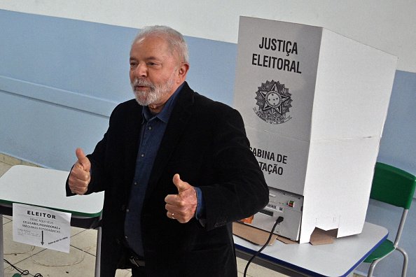 Luiz Inácio Lula da Silva: candidato à presidência, em votação em São Bernardo do Campo (NELSON ALMEIDA/AFP via/Getty Images)