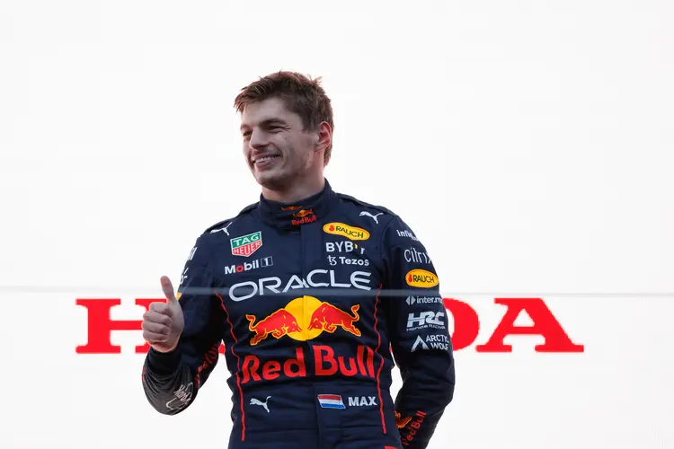 Max Verstappen após a vitória no Grande Prêmio do Japão, em Suzuka (Getty/Exame)