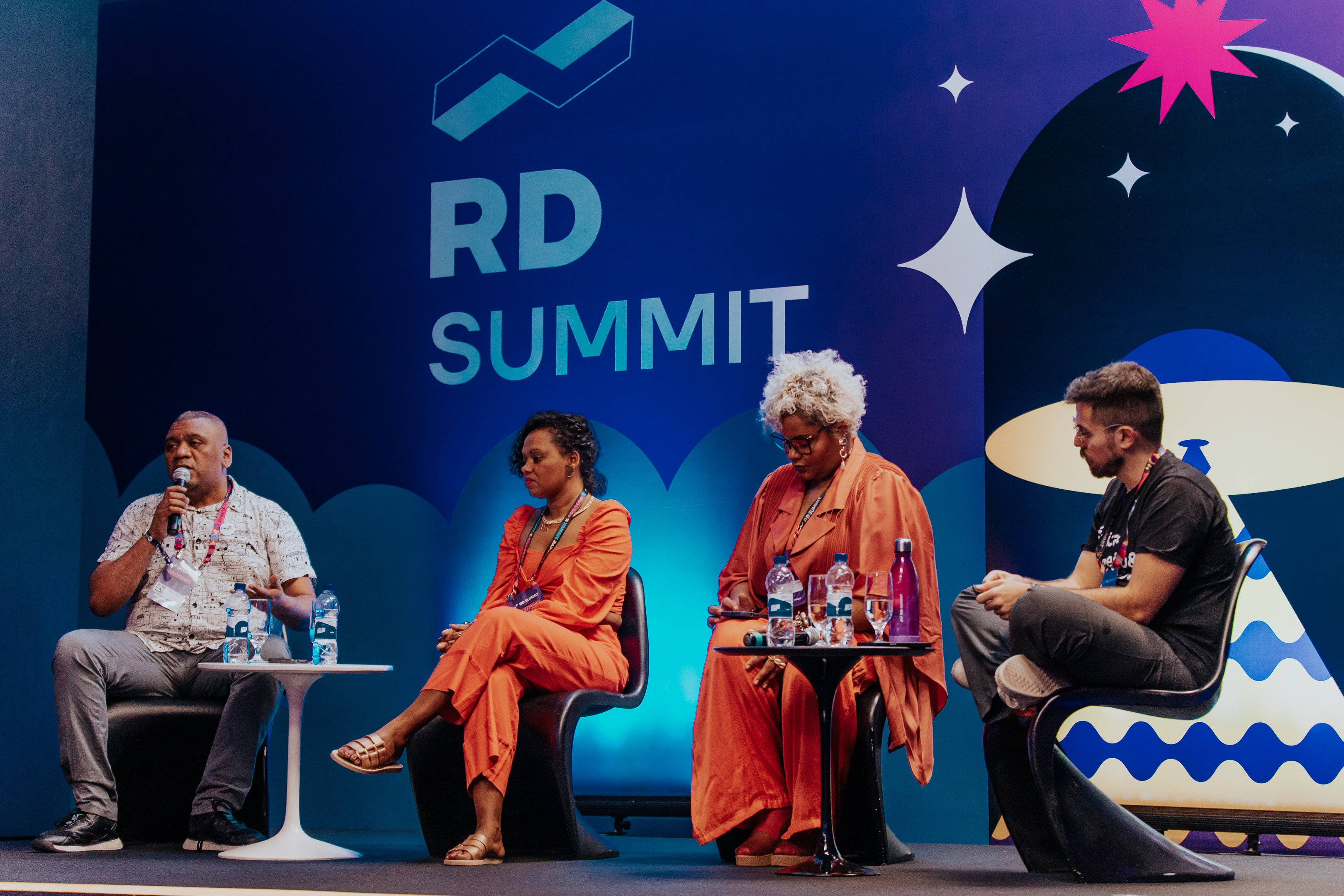 Preto Zezé (CUFA), Adriana Barbosa (PretaHub), Egnalda Côrtes (Côrtes Assessoria) e Carlos Pignatari (Ambev)