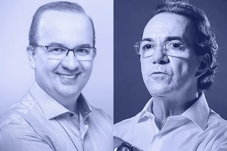 Mello e Lima: os dois candidatos disputam o segundo turno em SC (Facebook Jorginho Mello/Reprodução/PT/Divulgação/Divulgação)