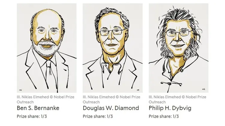 Os vencedores do Prêmio Nobel de Economia de 2022 (Prêmio Nobel/Exame)
