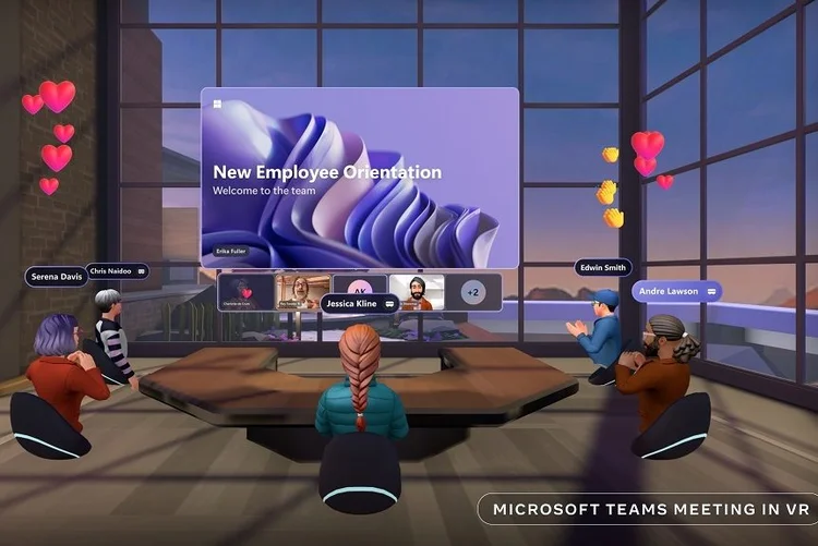 Reunião do Microsoft Teams em realidade virtual (Microsoft/Reprodução)