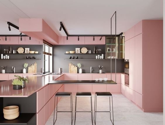 Compartilhar 91+ imagem cozinha americana rosa