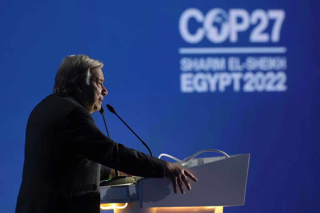 Antonio Guterres, secretário-geral das Nações Unidas na COP27 (Sean Gallup/Getty Images)