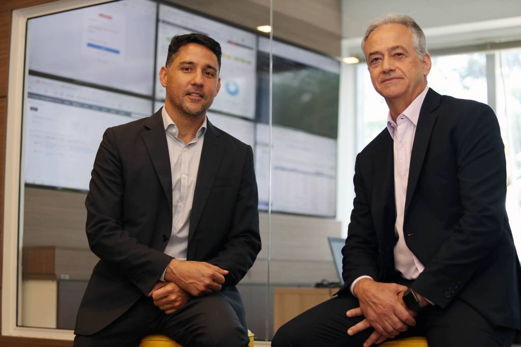 Bruno Nóbrega, CEO do Grupo NTSEC e José Cunha, CEO da Ziva Tecnologia: R$ 200 mlhões em vendas em 2022 (NTSEC/Divulgação)