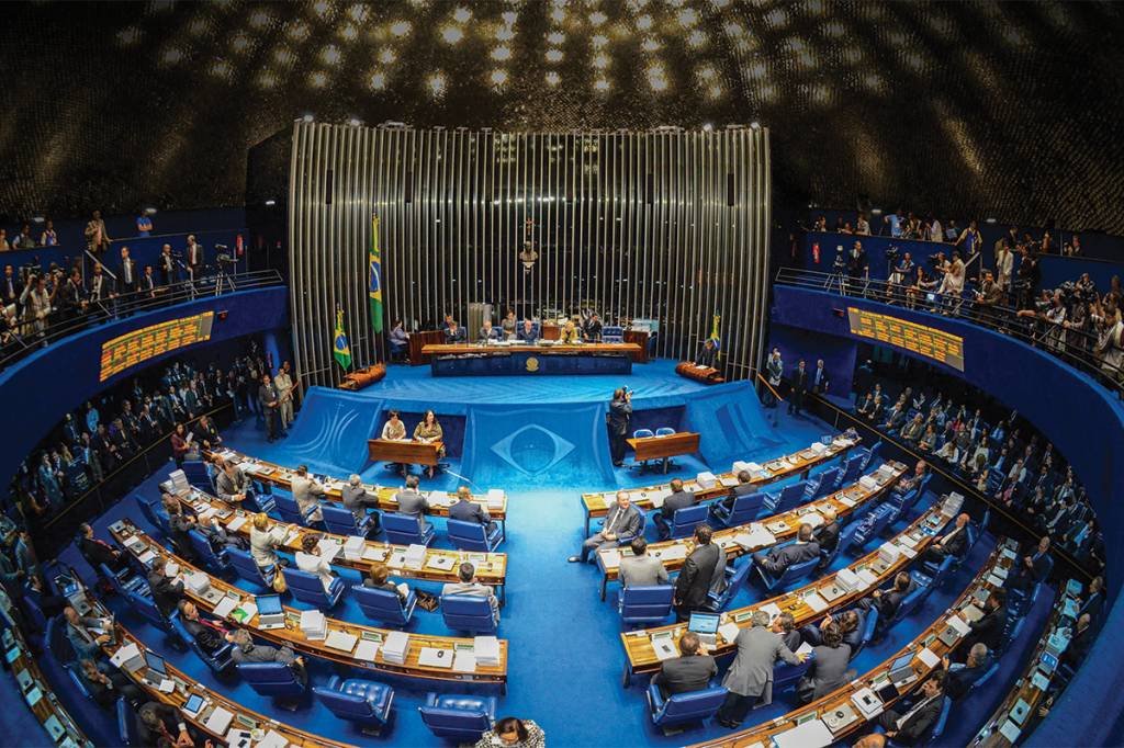 Plenário do Senado Federal: Lula contará com um Senado menos alinhado a ele do que nos governos anteriores. Construção da base de apoio no Parlamento é essencial (Ana Volpe/Agência Senado)