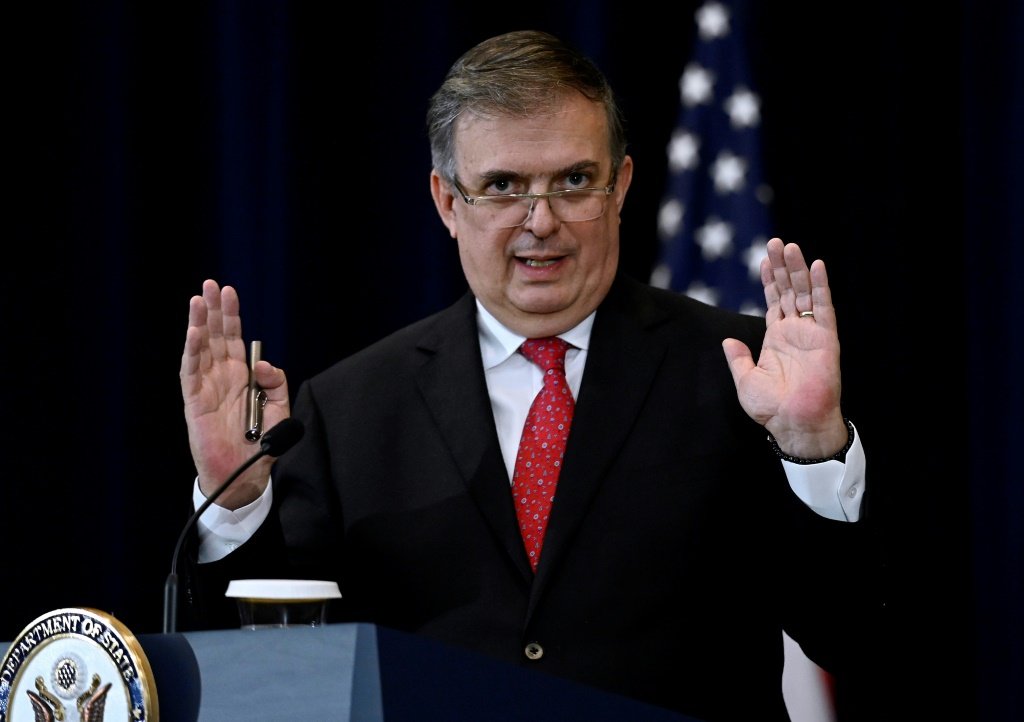 Marcelo Ebrard: chanceler mexicano, no Departamento de Estado em Washington. (AFP/AFP)