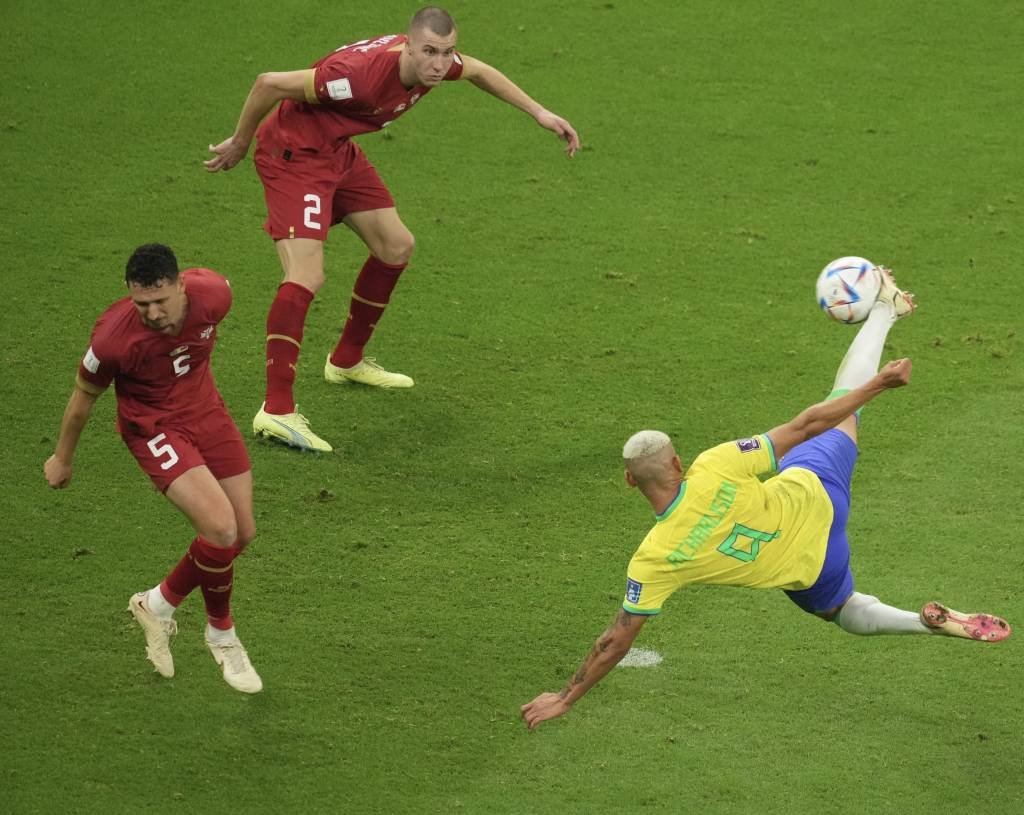 Richarlison: “Foi um gol muito bonito. Fiz um assim pelo Fluminense e um parecido pelo Everton [Inglaterra] (Anadolu Agency/Getty Images)