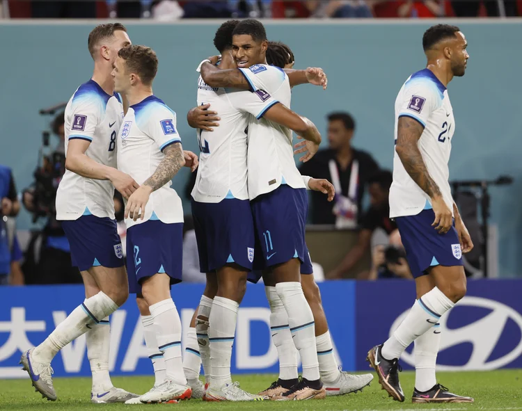 Jogadores da Inglaterra durante a Copa do Mundo no Catar (Richard Sellers/Getty Images)