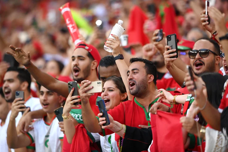 Torcedores marroquinos no Catar: país chega a sua primeira semifinal de Copa da história (Stu Forster/Getty Images)