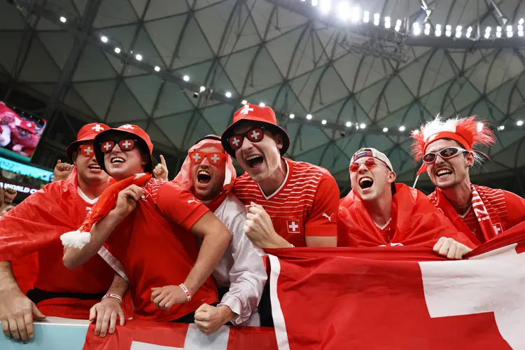 Torcida da Suíça durante a Copa do Mundo do Catar 2022 (Buda Mendes/Getty Images)