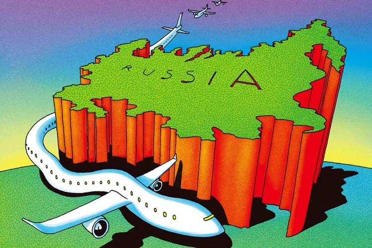 Estendendo-se por 8.000 quilômetros, da ponta da Ásia Oriental ao topo europeu na Finlândia, a Rússia é um crucial elo entre o leste e o oeste e ajuda as companhias aéreas a reduzir o tempo de viagem através das rotas polares (Bloomberg Businessweek/BLOOMBERG BUSINESSWEEK)