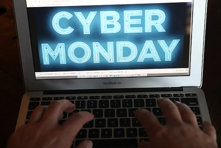 SAN ANSELMO, CA - NOVEMBER 27:   In this photo illustration, a Cyber Monday ad is displayed on a laptop computer on November 27, 2017 in San Anselmo, California. Cyber Monday will likely be the biggest shopping day in U.S. e-commerce history with an expected $6.6 billion in sales. (Photo Illustration by Justin Sullivan/Getty Images) (Getty/Getty Images)