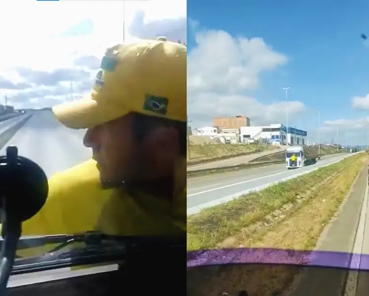 "Patriota do caminhão": meme viral pode levar a multa de R$ 6 mil por “carona” com motorista; entenda (Captura de tela / Redes sociais/Reprodução)