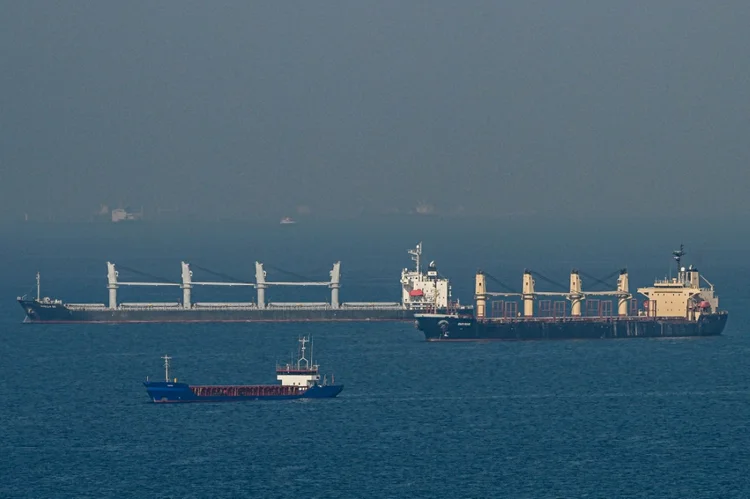 "Seis navios deixaram os portos ucranianos", declarou o ministro turco da Defesa, Hulusi Akar (AFP/AFP Photo)